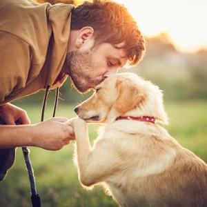 pet owner kisses dog Hushbark